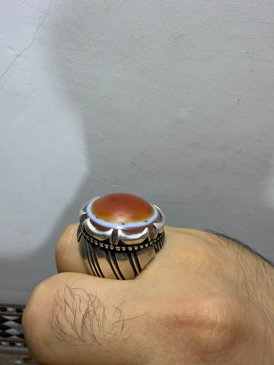 خاتم يدوي • ٤٥ غرام • حجر ٣٫٢٥ سم