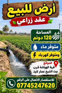 قرية الهواشة • ١٢٠ دونم • عقد زراعي