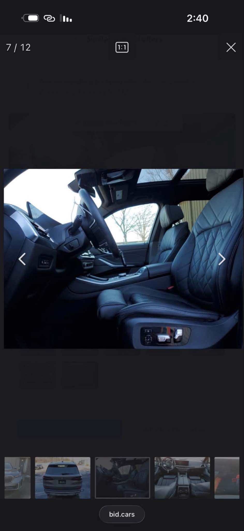 السلام عليكم للبيع فقط 
BMW . X5 . 2024 
فلول مواصفات 
ماشيه 41 mi 
ضرر امريكا واضح بلصور فقط تاير خلفي
اهنا صار بيها صبغ بابتين وجاملغ خلفي 
بدون دواخل فقط شخط من هذا القوي وانصبغن
يرادله بارد بسيط بقبغ الجنطة
رقم اربيل تحويل مباشر 
السعر 39500$ 
العنوان . بغداد .  زيونه 
***********

نص مكتوب في الصور:
- 2 / 12 2:40 bid.cars
- 5 / 12 1:1 bid.cars 2:40
- 3 / 12 2:40 bid.cars
- 1 / 12 2:40 bid.cars
- 7 / 12 2:40 bid.cars