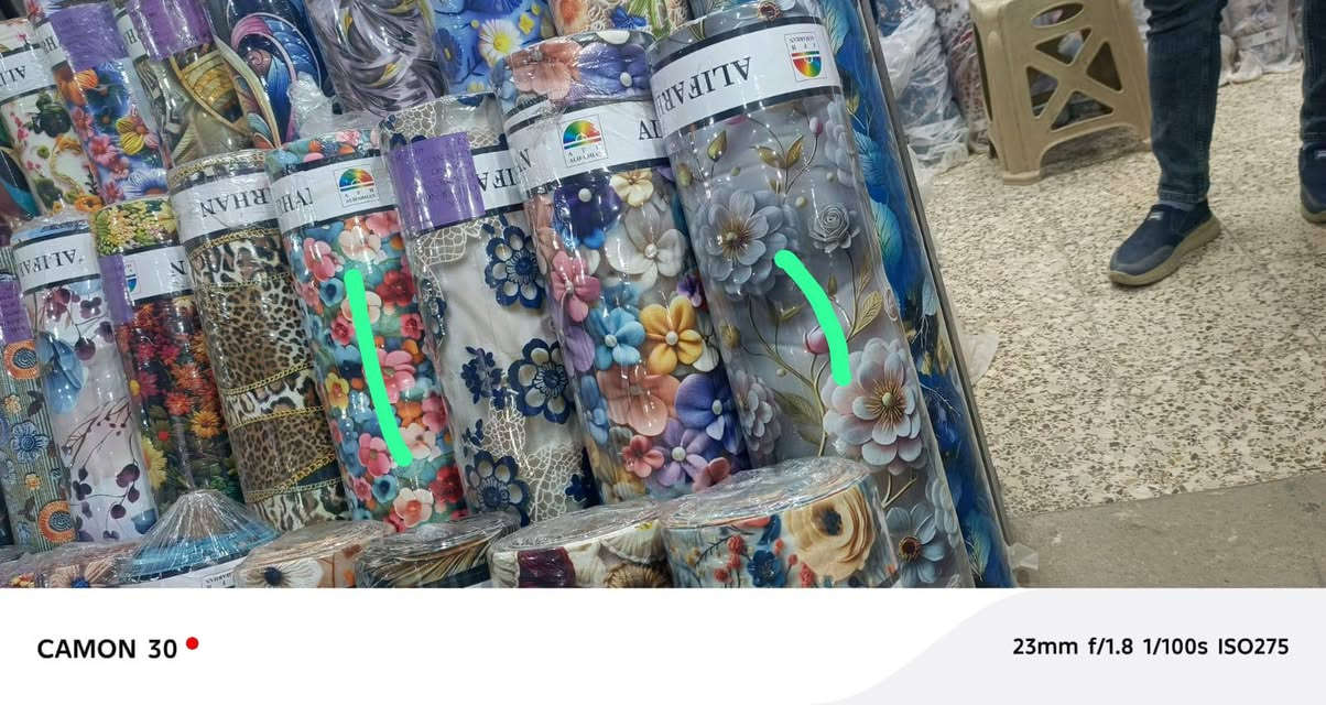 همايون فرشات فور جي واماراتي اقمشه ابو امير المسيب سوك الشط

نص مكتوب في الصور:
- ***********
- CAMON 30 23mm f/1.8 1/100s ISO275