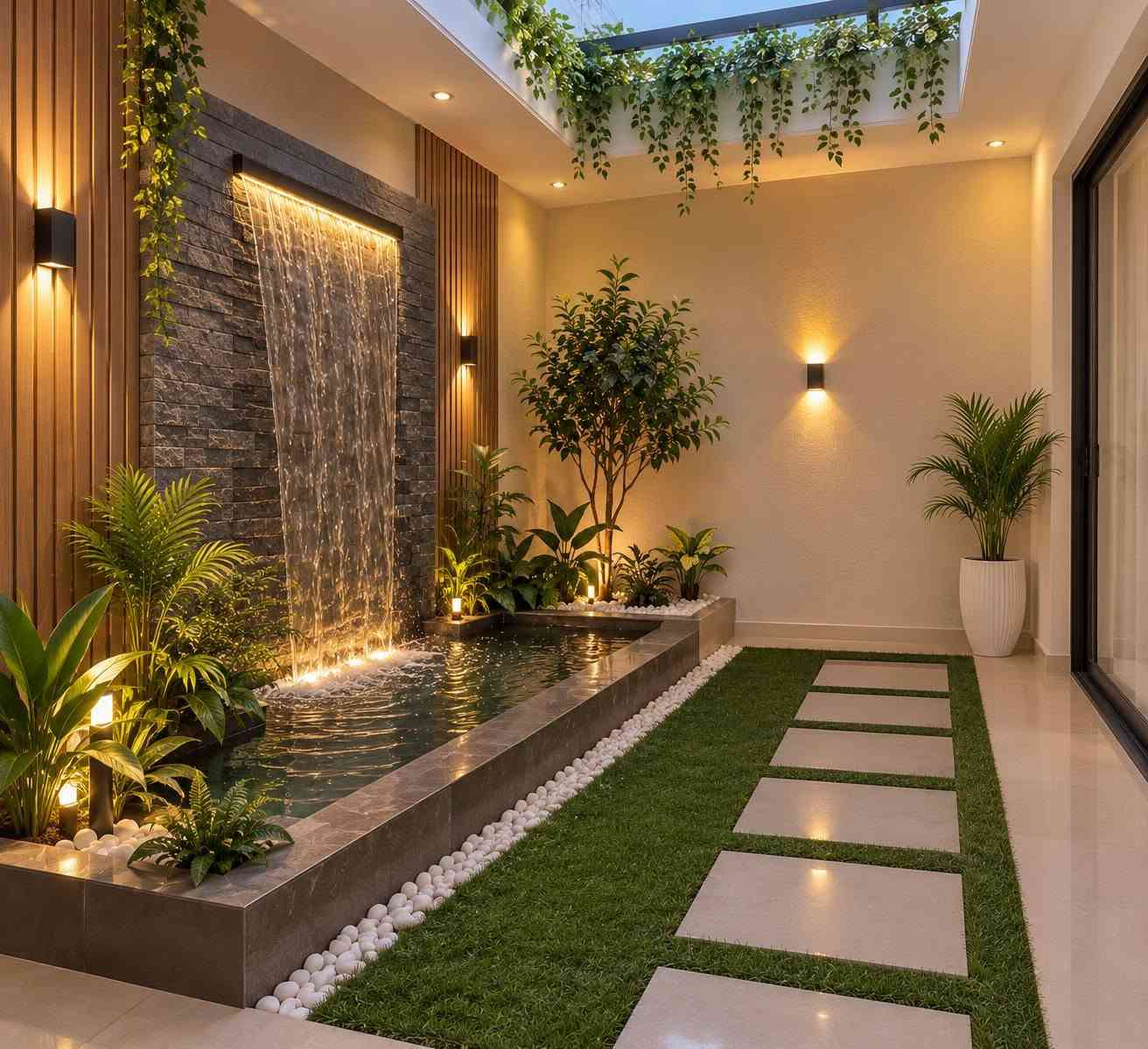 حدائق داخلية • شلالات مائية • تصميم عصري