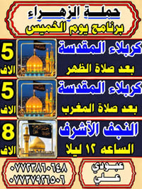 حملة الزهراء • يوم الخميس • كربلاء والنجف