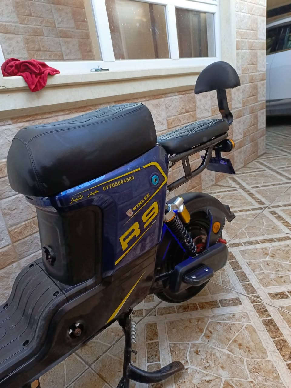 🛑ماطور {R9} ...2025🛵
🛑باب اول الاصلي{نوع ولي}👌

🛑يحتوي خمس بطارية كبيرة الحجم{32}فولت وبحالة جيدة جداً 

🛑شاشة بلوتوث +سماعة بلوتوث🎧

🛑بي نضام بك💯

🛑اربع سرع👍

🛑ملف 1500🤝

🛑دبل وقافية جانبية وخلفية🦯

🛑كهربائيات كلها شغالة💯

🛑لايت زينول عالي ناصي 🫵

🛑اشاير يمين يسار +دبل اشارة▶️◀️ 

🛑لد محيط بل لايت متغير الالوان 🌈

🛑بك لايت متغير الالوان 🌈

🛑لدات فوق التايات متغيرة الالوان🌈

🛑استاند تلفون📳 

🛑ويحوي أيضاً زوج مرايات وذراع بايدار 

🛑النضافة كدام العين 

🛑السعر 400

🛑للتواصل:***********

🛑العنوان موصل الجانب الايمن مشيرفة الاولى
