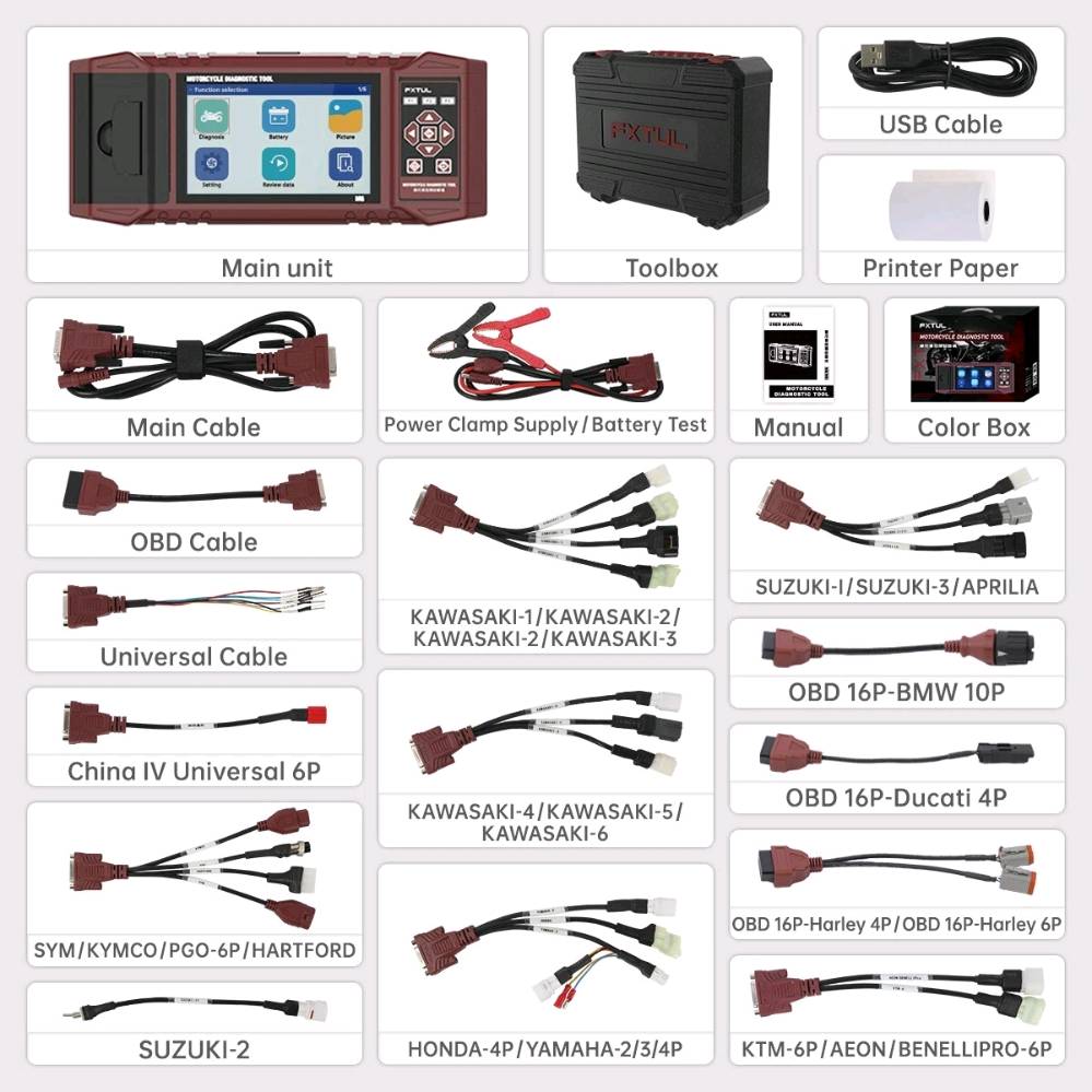 فاحص OBD2 • دراجات نارية • متعدد الماركات