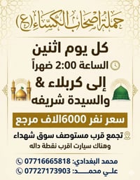 حملة أصحاب الكساء • الامين الثانية • كربلاء والنجف