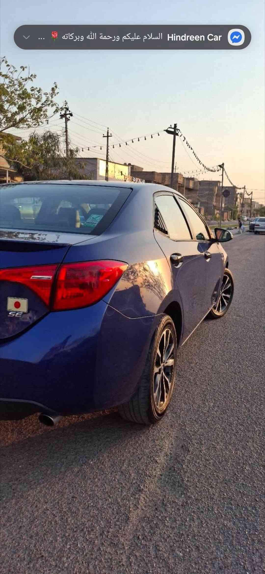 سلام عليكم كورلاه موديل 2017 فئه SE1تحكم استيران اربع جهات
2شفتات استيران
3شاشه كبيره+ كامره
4كشن جلد مخمل
5نظام سبوت
5دبل عدسه
5ويل كباب حجم 17
6 شاره مري
7داخل اسود
8 كشنات حضن
9شاشه تبريد 
سياره خير من الله مكينه جديده لا صوت وله تنقيص كير خير من الله سياره حلوه كلش صدره جديد تايرات جديده مسويله سيرفس كامله من فيت بم بلكات تنظيف نوزلات تنظيف غرفه احتراق باتري جديد سياره صارف عليه زارع عدسات لايت سياره ضرر امريكه جاملغ بنيد بس بل العراق صار بيه ملاحظات تكحيل 
منشور بيه سونر صور حادث السعر 113 بيه مجال مكان سياره بغداد ***********
ملاحظه  السياره بيها اشويه ملوحه بل قماره

نص مكتوب في الصور:
- Hindreen Car السلام عليكم ورحمة الله وبركاته 🌹