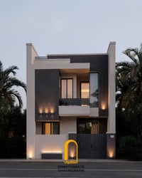 هيبة الكتل الداكنة وتناغم الظلال المسائية برؤية الشاقول  تصميم معماري ...