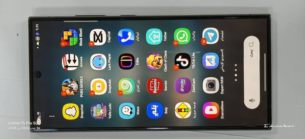 Samsung
Galaxy S24 Ultra بشاشة مسطحة قياس 6.8 إنش من نوع Dynamic AMOLED 2X، ومعالج قوي من نوع Snapdragon 8 Gen 3، وكاميرا أساسية دقتها 200 ميجا بكسل، وبطارية سعتها 5000 ميلي أمبير مع دعم القلم الذكي S-Pen.
الذاكره 256 كيكا
السعر مليون 
هاتف *********** واتساب فقط
