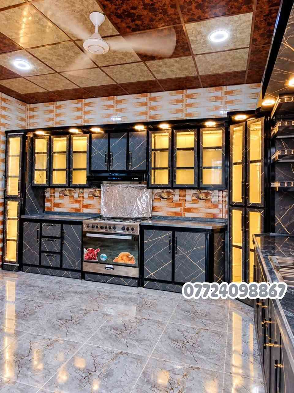 مطبخ ألمنيوم • خامات تركية • محشّى خشب