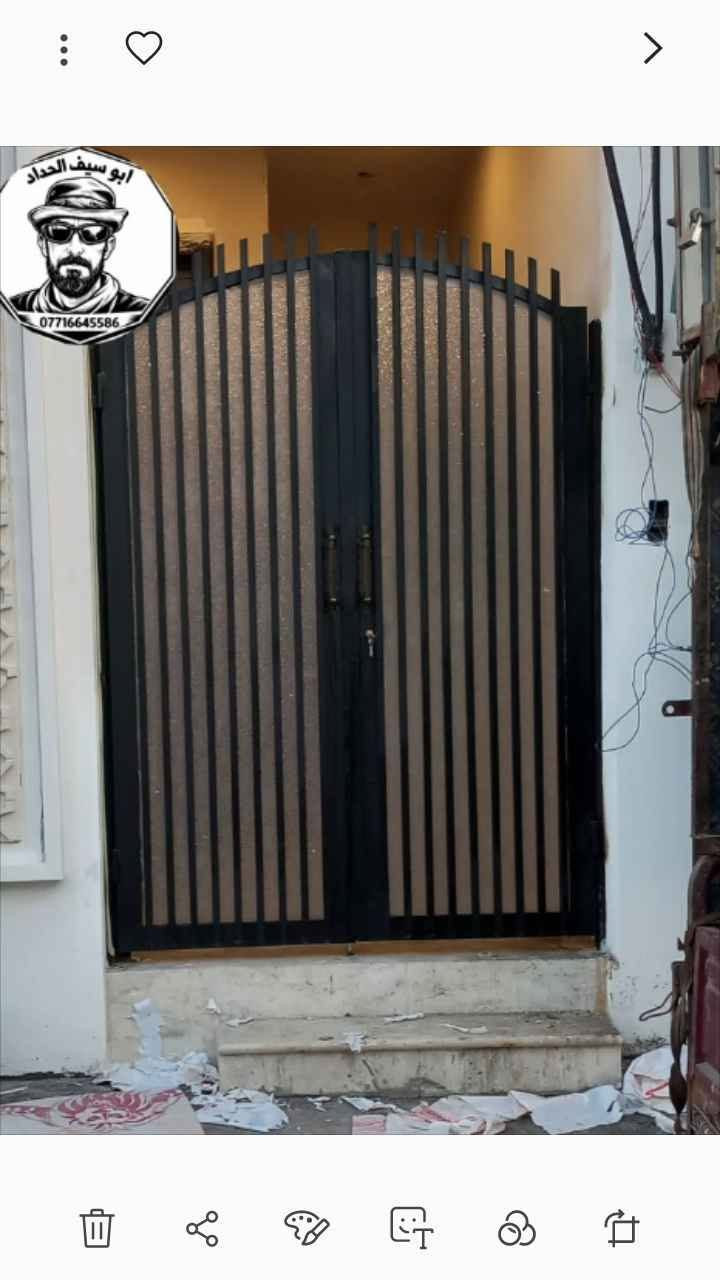 العرض لمدة 4 ايام ب350 الف  فقط
وترجع الاسعار القديمة 
التفاصيل 
باب 2 متر طول
عرض 2 متر عرض … .. تفصال حسب الرغبة 
الحديد  تركي بانواعه( حقيقي) شرط الفحص
الباب كامل ب.   ٣٥٠.   الف 
البيع مباشر 
■بدون النقل والشد البصرة, العراق

نص مكتوب في الصور:
- ابو سيف الحداد ***********