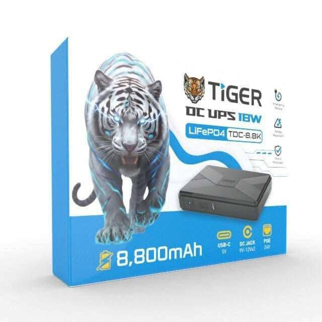 تايگر UPS🔥
UPS راوتر 

جهاز Tiger DC UPS 18W (TDC-8.8K)، وهو مزود طاقة احتياطي غير منقطع مصمم خصيصاً لتشغيل أجهزة الراوتر والنانو.

المواصفات والميزات الرئيسية:البطارية: من نوع LiFePO4 المتطورة بسعة 8,800mAh.

القدرة الإجمالية: تصل إلى 18 واط (18W) لتشغيل أكثر من جهاز بكفاءة.

المنافذ ومخارج الفولتية المتعددة:منفذ USB-C بجهد 5V.مخرج DC JACK يدعم فولتية متعددة (9V - 12V) لتناسب الراوترات المتنوعة.منفذ POE يدعم (15V / 24V) المخصص لتشغيل أجهزة النانو وكاميرات المراقبة.

الحماية: نظام ذكي ضد الشحن الزائد، التفريغ المفرط، وقصر الدائرة الكهربائية.

مدة عمل الجهاز هي 5 ساعات متواصلة 🔵

30الف مع توصيل ✅
للحجز ***********✍🏻
