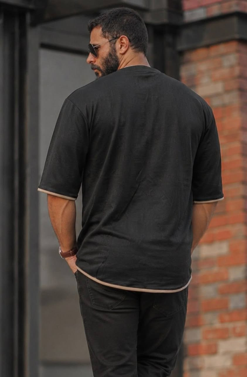تشرت أسود • بوليستر • مقاسات S-4XL