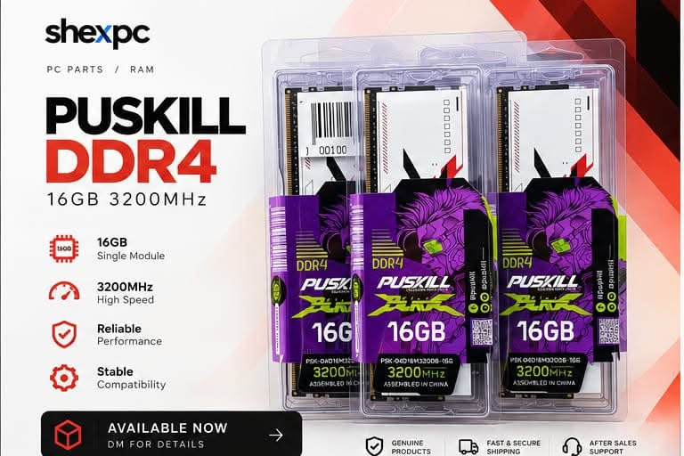 SHEX PC
قطع حاسوب 💻 | لابتوب 💻 | طابعات 🖨️
🛠️ صيانة وتصليح احترافية
🎮 تجميعات ألعاب حسب طلبك

 توصيل لجميع المحافظات 🚚 
📍دهوك السوق شارع دورة كورك
📩 للطلب والاستفسار
WhatsApp ‪+964 773 416 8767‬

نص مكتوب في الصور:
- shexpc ACCESSORIES / USB-C HUB UGREEN Uno 6-in-1 USB-C Hub Compact connectivity for work, display, and charging 6-in-1 Hub Multiple essential ports 4K 60Hz Sharp external display Charging Power while you work Windows / macOS Broad compatibility AVAILABLE NOW DM FOR DETAILS GENUINE PRODUCTS FAST & SECURE SHIPPING AFTER SALES SUPPORT
- shexpc GAMING / MOUSE Pulsar X2A ULTRA LIGHTWEIGHT eSPORTS MOUSE XS-1 Flagship Sensor 56g Ultra-light Weight 32K DPI Ultimate Precision 8K Up to 8K Polling Compatible SIZE 2 MEDIUM AMBIDEXTROUS CLEAN MINIMAL DESIGN LIGHTWEIGHT PERFORMANCE PRECISION SENSOR AVAILABLE NOW DM FOR DETAILS GENUINE PRODUCTS FAST & SECURE SHIPPING AFTER SALES SUPPORT
- shexpc GAMING / HEADSET HyperX CLOUD III SIGNATURE COMFORT Legendary Sound DTS:X Immersive Audio Detachable Mic Clear Communication Memory Foam All-day Comfort Durable Build Metal Frame AVAILABLE NOW DM FOR DETAILS GENUINE PRODUCTS FAST & SECURE SHIPPING AFTER SALES SUPPORT
- shexpc PC PARTS / RAM PUSKILL DDR4 16GB 3200MHz 16GB Single Module 3200MHz High Speed Reliable Performance Stable Compatibility AVAILABLE NOW DM FOR DETAILS GENUINE PRODUCTS FAST & SECURE SHIPPING AFTER SALES SUPPORT
- shexpc COOLING / AIO COOLER Pro Flow 360 Real-time Display | 270° Rotating Screen 5.5" HD Screen Real-time Display 270° Rotating Adjustable Screen 3-in-1 High Performance Fan Liquid Cooling Efficient Heat Dissipation AVAILABLE NOW DM FOR DETAILS GENUINE PRODUCTS FAST & SECURE SHIPPING AFTER SALES SUPPORT
- shexpc MEMORY DDR5 Gaming Memory 32GB (16GB x 2) High-speed performance Clean heatspreader design Built for modern setups DM for details -> GAMING GEAR FOR A BETTER TOMORROW