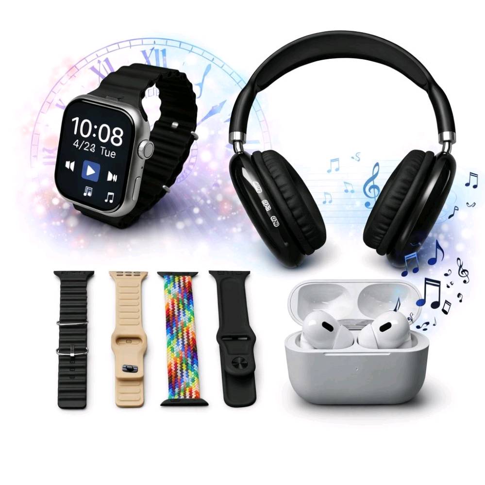 بوكس ساعة لمس وسماعة وايربود موديل Z-3437

ROCK-450 Smart Wristband + TWS
 Earbuds – سوار ذكي مع سماعات لاسلكية

سوار ذكي عملي يجمع بين شاشة كبيرة عالية الدقة وسماعات لاسلكية بتصميم TWS داخل نفس العلبة، مناسب للاستخدام اليومي وتتبع النشاطات الأساسية.

• شاشة Ultra Large High Definition لعرض البيانات بوضوح

• يدعم الاتصال عبر Bluetooth (إصدار 5.3 في السماعات)

• قياس عدد الخطوات والسعرات الحرارية والمسافة

• أوضاع رياضية: مشي، جري، ونط الحبل

بوكس ساعة لمس وسماعة وايربود موديل Z-3437

• استقبال إشعارات المكالمات والرسائل

• سماعات لاسلكية تدعم اللمس للتحكم بالمكالمات والموسيقى

• إمكانية استخدام السماعات بشكل منفصل أو معًا (TWS)

الساعة الذكية:
• نظام التشغيل المدعوم: Android 5.0 فأعلى / iOS 9.0 فأعلى
• البلوتوث: Bluetooth 4.0
• نوع البطارية: Lithium Polymer
• نطاق درجة الحرارة التشغيلية: ‎-10°C إلى 50°C
• الحساسات: مستشعر تسارع إلكتروني

السماعات اللاسلكية:
• إصدار البلوتوث: 5.3 + EDR (استهلاك منخفض للطاقة)
• تردد البلوتوث: 2.4GHz
• مدى الاتصال: 15–25 متر
• سعة بطارية علبة الشحن: 300mAh
• سعة بطارية السماعة: 30mAh لكل سماعة
• وقت تشغيل الموسيقى: 2–3 ساعات
• وقت المكالمات: حوالي 4 ساعات
• زمن الشحن: حوالي 1 ساعة
• جهد الشحن: 5V

محتويات العلبة:
• ساعة ذكية ROCK-450
• 4 سوارات
• زوج سماعات لاسلكية TWS
• علبة شحن للسماعات
• كابل شحن
• دليل استخدام
السعر: 25 الف 
التوصيل: 3 بغداد 5 محافظات