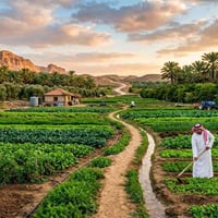 أرض زراعية • ١٢٠دونم • آبار شمسية