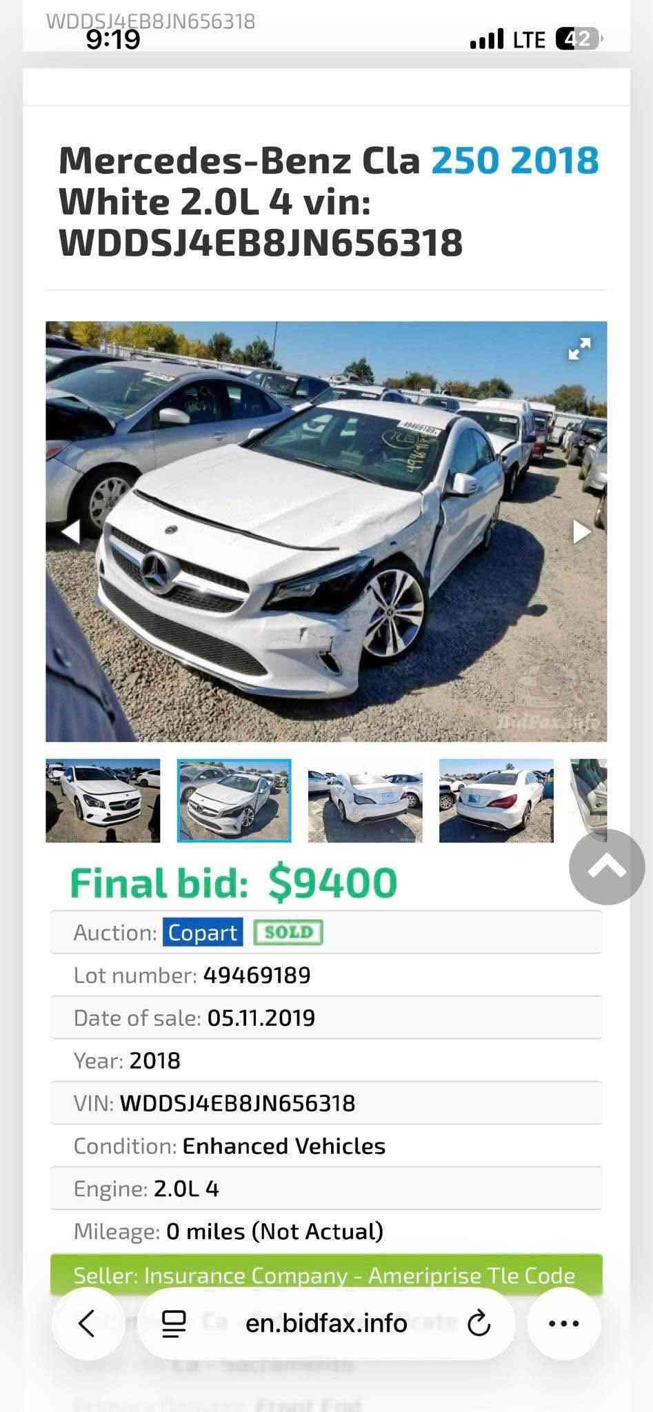 مارسيدس Cla250 
٢٠١٨
٤ سلندر ٢٠٠٠ توربو
سونار بالمنشور
وصور الحادث موضحه 
بدون دواخل حادث موقوي

مكينه كير تبديد محد 
جاي يمهما عل شركة كفالة

كامل مواصفات عدا البنوراما مابيها 
بالسيترن
تحكم ستيرن
رادار سرعه
مانع امزلاق
مانع اصتدام
كامره خلفيه قلاب
مري كهرباء قلاب
انارة داخليه لدات ب 9 الوان
جلد الكراسي مع تدفئة
كراسي كهرباء
بصمه بكل الابواب
وضعيات تحكم ميموري عدد 2
بدون بنوراما
لد زنون الايتات
البك لايت لدات
صندوك كهرباء
كار بلي
سيدي او ديفيدي
شاشه داخليه مع ماوس ميكانيكي
تبريييد ثلج معروف المارسيدس بالتبريد
اشارة بالمري

كل الايرباك سليم عدا ايرباك جامة السايق

رقم بغداد تحويل مباشر
📍بغداد زيونه

سعر 150$ ورقه وبيها مجال للشراي
بيع او مراوس بتسلا

واتساب
*********** بغداد, العراق
