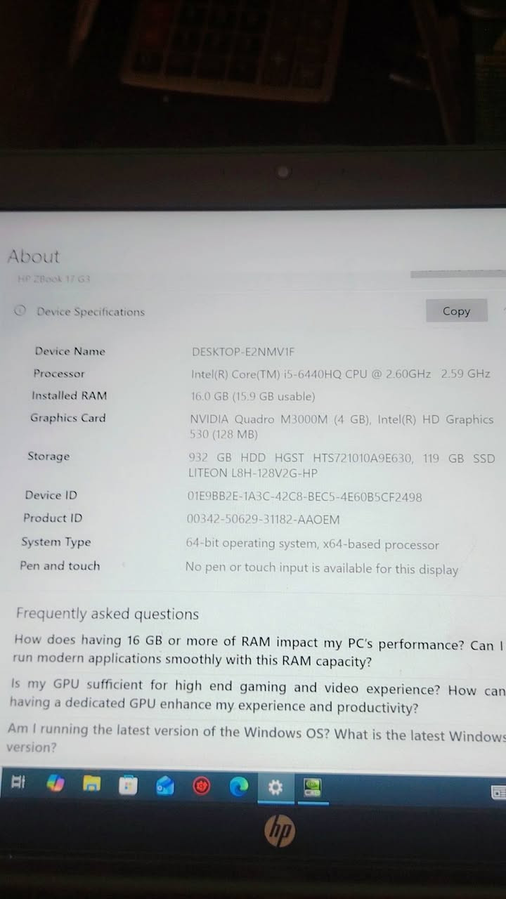HP ZBook 17 • ١٦ جيجا رام • كرت شاشة ٤ جيجا