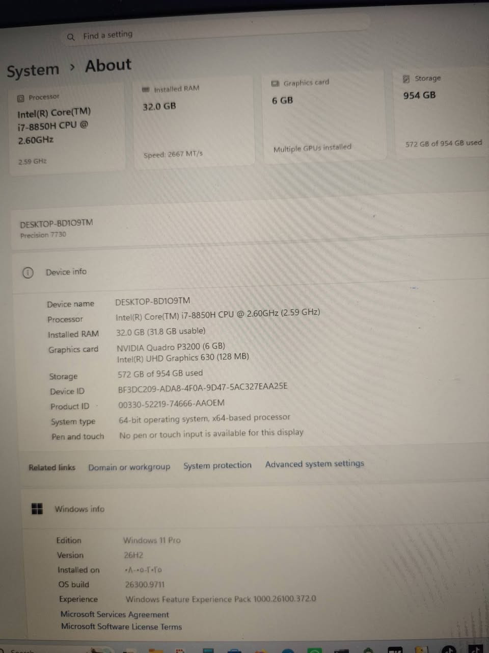 Dell Precision 7730 • رام 32GB • Quadro P3200