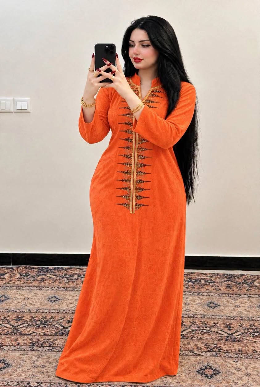 گلابية خليجي • مخمل سوبر سوفت • مقاسات L-XXXL