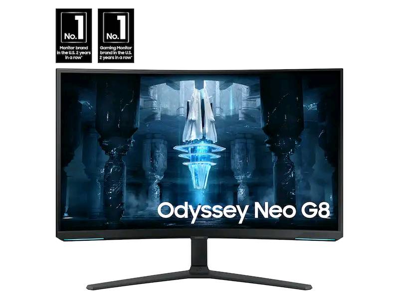 مونتر سامسونج اوديسي 
odyssey neo g8 4k
منحنية 
نوع البانل: va /  microquantum led 
+ HDR 10
4K - 244HZ ممتازة للابلي ٥ برو / العادي والاكسبوكس سيريس اكس