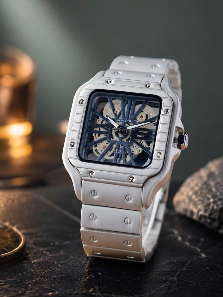 ساعة ماركة 👇🏻 
 CARTIER SANTOS SKELETON
فخامة هادئة✨
☑️ماستر كوالتي 
☑️تيتانيوم بالكامل 
☑️عقارب لومينوس 
☑️قفل فراشة 
☑️مقاومة للماء 
للحجز والطلب مراسلة الصفحة 📩
توصيل لكافة المحافظات 🚛
***********
