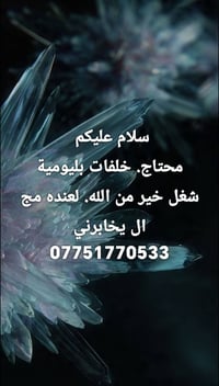 محتاج خلفات • باليومية • شغل يومي