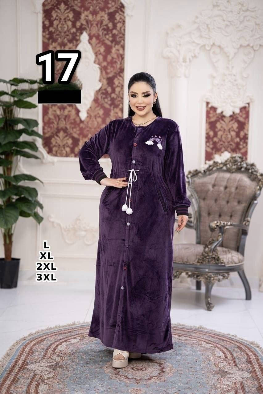 🌷 جملة فقط 🌷  
​✨ دشداشة مخمل خامة ثقيلة (درجة أولى) ✨

​فخامة وجديد الموسم! خامة وجودة عالية وممتازة 👑
​📌 القياسات المتوفرة:
L - XL - 2XL - 3XL
​💰 السعر: 125 ألف
📞 ***********
🚚 التوصيل لكل محافظات العراق

نص مكتوب في الصور:
- 24
- سعر الدرزن 125
- اقل طلب درزن
- L
- XL
- 2XL
- 3XL
- 16
- 21
- 17
- 17 L XL 2XL 3XL
- 20