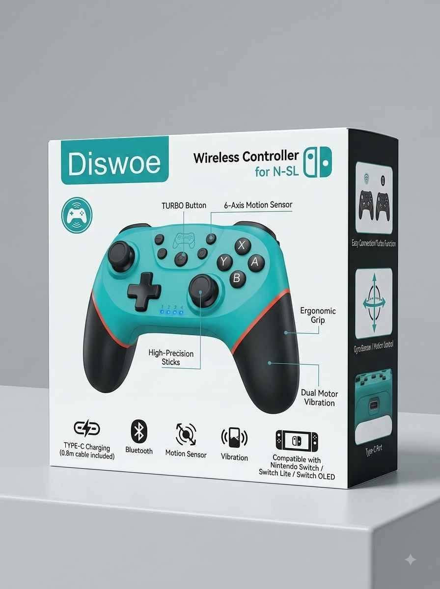 🎮 جويستك Diswoe (N-SL) اللاسلكية - جديدة بالكرتون وغير مستعملة 100%! 🎮
​احصل على تجربة لعب احترافية ومريحة مع يد التحكم اللاسلكية الممتازة المخصصة لـ Nintendo Switch و PC 👌✨
​🌟 أبرز المميزات والاستخدامات:
​جديدة بالكامل: بالعلبة والأختام مع جميع الملحقات (كابل الشحن).
​توافق تام مع Nintendo Switch: تعمل كيد تحكم رئيسية لجميع أجهزة السويتش (العادي، OLED، و Lite).
​دعم ألعاب الكمبيوتر (PC): متوافقة مع أجهزة الحاسوب الشخصي عن طريق الكابل.
​دقة عالية في ألعاب التصويب والحركة: مزودة بمستشعر حركة ذكي (Gyro Sensor).
​زر Turbo للألعاب السريعة: تحكم أسرع وضغط متكرر بلمسة واحدة للمنافسة القوية.
​اهتزاز مزدوج (Double Vibration): يعطيك شعوراً واقعياً مع كل حدث باللعبة.
​💵 السعر:  (25,000 الف وبي مجال بسيط)
📍 العنوان: [نجف لا يوجد توصيل]
📞 للطلب والتواصل (واتساب / على خاص): [***********] النجف, العراق
