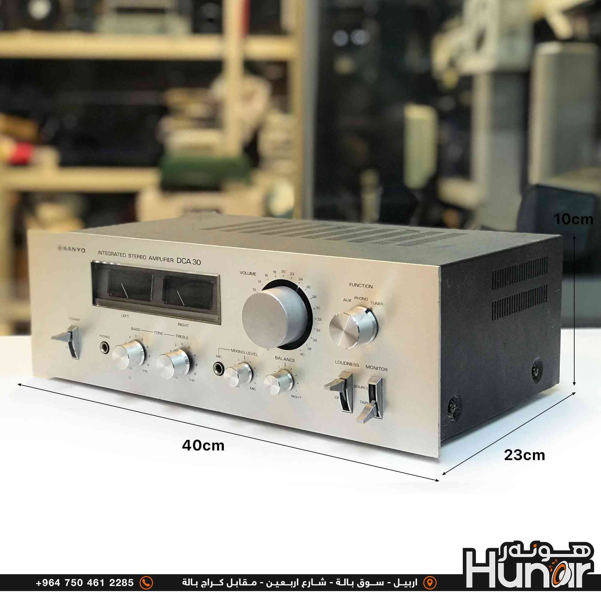 SANYO MODELDCA 30 INTEGRATED STERIO AMPLIFIER SILVER FACE
MADE IN JAPAN
           ......... ســـعـــر ( ۱۸۰ ) ٲلــــــــف.............
( کوردی • عربي )

🟢توصيل موجود الي جميع المحافضات
🟡گەياندن هەیە بۆ هەموو شوێنێک

🟠مــعـرض هــونـەر
🔸للـصوتــیات(امبلیفایر• سماعة• رادیو• انتیك• مایكروفون)
🔸عــنـوان• اربیل سوق بالة • شارع اربعین
🔸مـوبایـل• ***********
                   ***********

🔵پـێـشانـگای هــونـەر
🔹بۆ ئامێری دەنگی و کارەبایی(ئیمپلیفایر• سەماعە• ڕادیۆ• مایکرۆفۆن)
🔹ناونیـشان• هەولیر • بازاری لەنگەی ٤۰م
🔹مـــۆبـایـل• 
***********
***********

•••••••••••••••••••••••••••••••••••••••••••••••••••
#iraq #kurdistan #duhok #zaxo #hawler #karbala #slemani #erbil #baghdad #kurd #kurdish #akre  #karkuk #kuwait #najaf
#amplifier #audio #subwoofer #sound #music #audiophile #bass #stereo #amplifiers #speaker #soundsystem #speakers
#اربيل #العراق #بغداد

نص مكتوب في الصور:
- +964 750 461 2285 اربيل - سوق بالة - شارع اربعين - مقابل كراج بالة Hunar
- +964 750 461 2285 اربيل - سوق بالة - شارع اربعين - مقابل كراج بالة هونر Hunor
- 10cm 40cm 23cm +964 750 461 2285 اربيل - سوق بالة - شارع اربعين - مقابل كراج بالة هونر Hunor
- +964 750 461 2285 اربيل - سوق بالة - شارع اربعين - مقابل كراج بالة