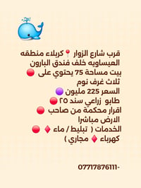كربلاء العيساوية • ٧٥م • طابو زراعي