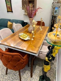 ميز طعام تركي خشب زان طبيعي 6 مقعد سعر 530 تواصل07875843828