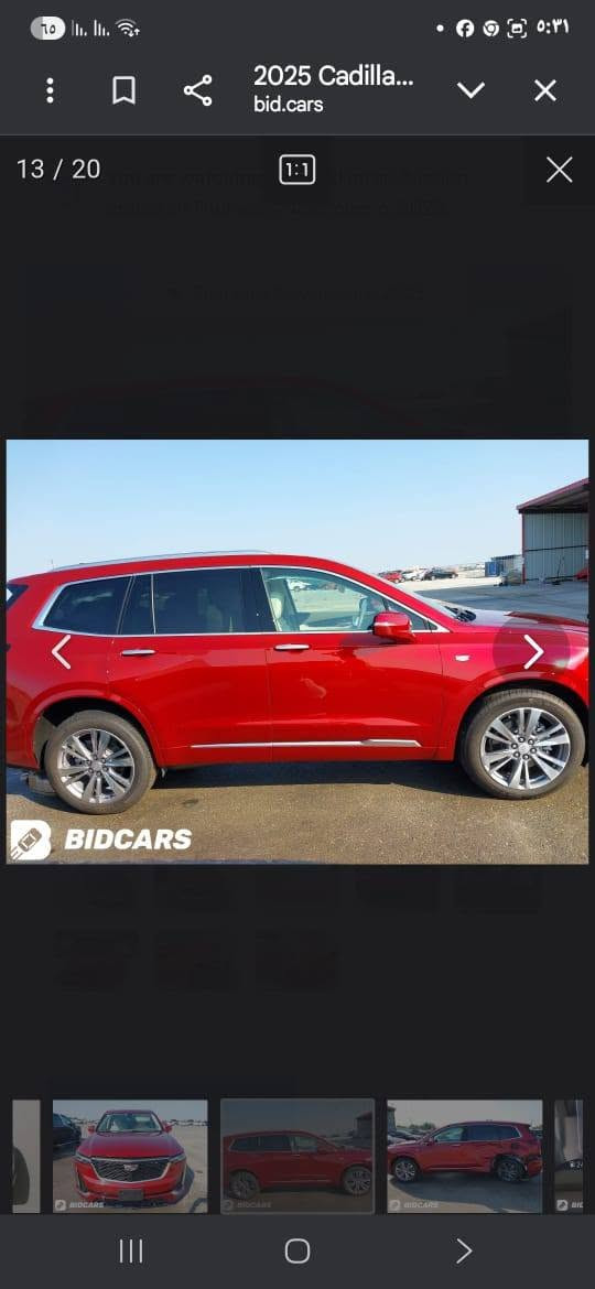 السلام عليكم عندي كاديلاك موديل 2025 XT6 فول مواصفات مرقمه شهداء بغداد دخول جديد سته ستندر ٧ راكب السعر ٢٩٥ وبيه مجال *********** حادثها جاملغ خلفي وباب

نص مكتوب في الصور:
- 2/20 1:1 2025 Cadilla... bid.cars ٥:٢٨
- 2025 Cadilla... bid.cars 5 / 20 BIDCARST
- 2025 Cadilla... bid.cars 13 / 20 BIDICARS
- 2025 Cadilla... bid.cars 3 / 20 1:1 BIDCARS