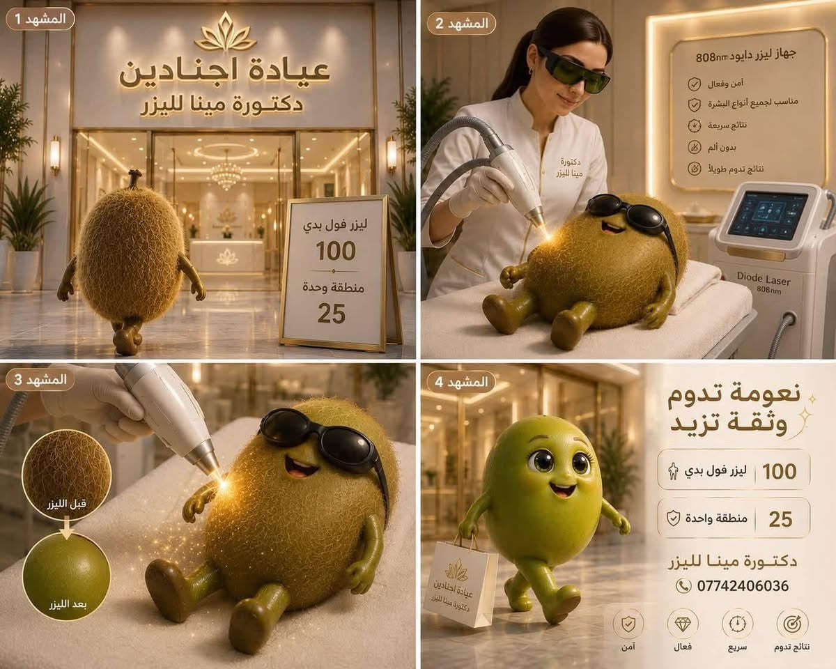 السلام عليكم ورحمة الله وبركاته 🌸
يسرّنا إعلامكم بأنه يتوفر لدينا جهاز الهايدروفيشيل بأفضل الأسعار مع عروض خاصة بمناسبة الافتتاح. ✨
كما تتوفر جلسات الليزر مع خصومات وعروض مميزة لفترة الافتتاح.
📍زورونا الثعالبة الاولى شارع جامع العطاء عيادة اجنادين دكتور مؤيد محمد علي قرب اسواق توم وجيري
رقم حجز جهاز الهايدروفيشيل ***********
رقم حجز جهاز الليزر ***********
أهلًا وسهلًا بكم دائمًا.
