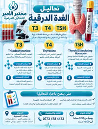 تحاليل الغدة الدرقية • T3 T4 TSH • بغداد-الحسينية