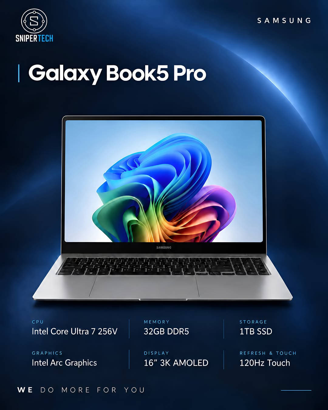 ⁨	Galaxy Book6 Pro & Galaxy Book5 Pro 

الأناقة والأداء بتوقيع Samsung.
تصميم راقٍ، أداء سلس، وشاشات AMOLED بألوان غنية وتفاصيل مذهلة… لتنجز أعمالك وتستمتع بكل لحظة.

الاجهزة جديدة اوبن بوكس مع ظمان 3 اشهر صيانة 

📍بغداد - شارع الصناعة - مجمع النعمان الطابق الاول 

📞 *********** - ***********⁩

نص مكتوب في الصور:
- SNIPERTECH SAMSUNG Galaxy Book6 Pro CPU Intel Core Ultra 7 356H GRAPHICS Intel Arc Graphics MEMORY 32GB DDR5 DISPLAY 14" 3K AMOLED STORAGE 1TB SSD M.2 REFRESH & TOUCH 120Hz Touch WE DO MORE FOR YOU
- SNIPERTECH SAMSUNG Galaxy Book5 Pro SAMSUNG CPU Intel Core Ultra 7 256V MEMORY 32GB DDR5 STORAGE 1TB SSD GRAPHICS Intel Arc Graphics DISPLAY 16" 3K AMOLED REFRESH & TOUCH 120Hz Touch WE DO MORE FOR YOU