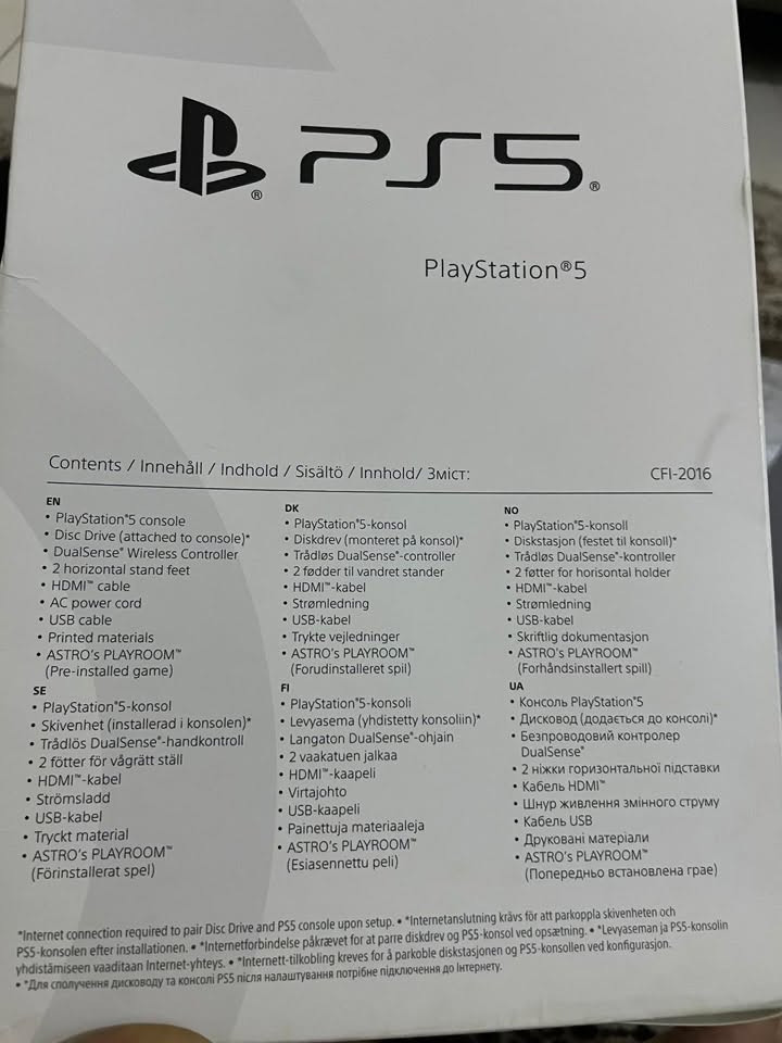 PS5 Slim 1TB جديد غير مستخدم | نسخة 🔥أوروبي|
� للبيع PlayStation 5 Slim Disc Edition – 1TB 🎮

✅ جديد بالكامل – مامستخدم نهائيا

✅ فقط تم فتح الكارتون للتأكد من المحتويات.

✅ نسخة أوروبية موديل CFI-2016.

✅ كامل مع الكارتون وجميع الملحقات الأصلية (يد، كيبلات، كتيبات).

✅ الجهاز نظيف جدًا ولم يتم تشغيله السعر ٩٠٠ وبي مجال للتواصل +964739083252  واتس آب 

او ***********
