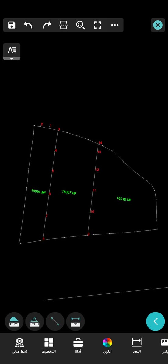 تقسيم أراضي • توتل ستيشن • حساب مساحات