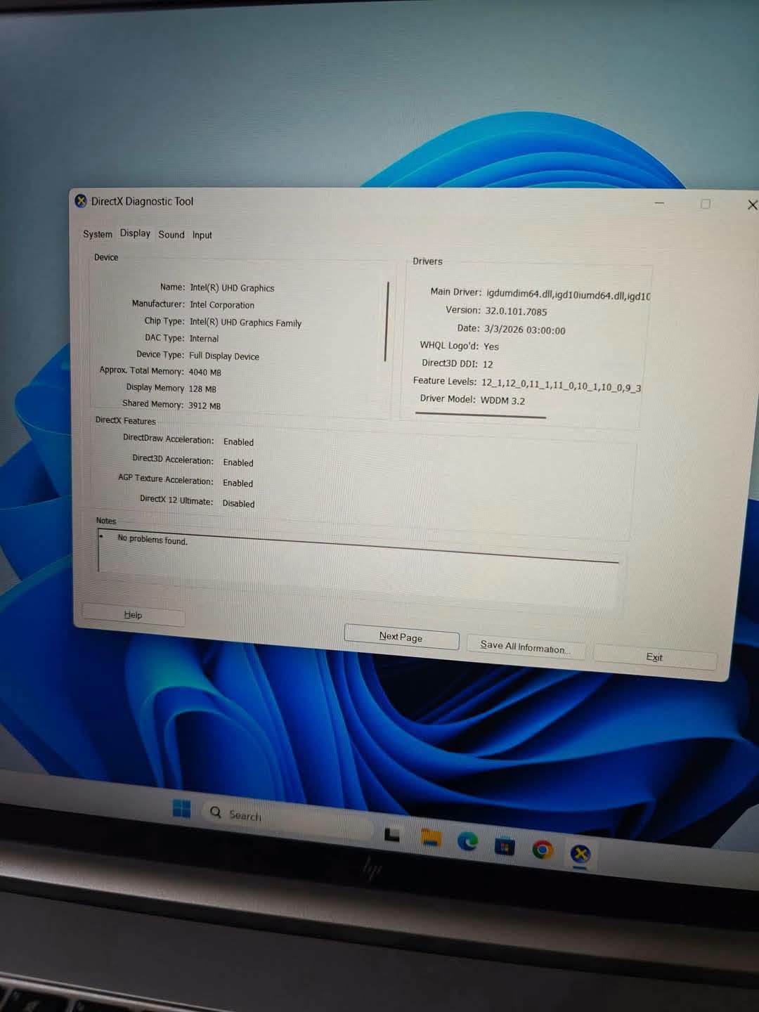 🔥 عرض خاص  آخر 5 قطع فقط

💻 HP EliteBook 860 G9 – الجيل 12

💰 السعر: 625 ألف دينار عراقي

✨ مستخدم نظيف جداً وبحالة ممتازة

📌 المواصفات:
🔹 معالج Intel Core i5-1235U – الجيل الثاني عشر
🔹 رام RAM:8GB DDR5 بسرعة 4800MHz
🔹 تخزين SSD 256GB NVMe
🔹 كرت شاشة Intel UHD Graphics
🔹 شاشة 16 إنج Full HD
🔹 لوحة مفاتيح كاملة مع Numpad

🪟 نظام التشغيل:
✅نظام التشغيل Windows 11 Pro أصلي ومفعّل
✅ الجهاز جاهز للاستخدام مباشرة

🔌 المنافذ:
• USB Type-C / Thunderbolt 4
• USB 3.2
• HDMI
• LAN RJ-45
• منفذ سماعة 3.5mm
• قارئ Smart Card حسب الإصدار

🎯 مناسب لـ:
✔️ الدراسة والجامعة
✔️ الأعمال المكتبية
✔️ البرمجة
✔️ المحاسبة
✔️ برامج Microsoft Office
✔️ التصميم الخفيف
✔️ التصفح والاجتماعات الأونلاين

⭐ أبرز المميزات:
✅ معالج جيل 12 بأداء ممتاز
✅ شاشة 16 إنج بمساحة عرض أكبر وراحة أكثر
✅ سرعة واستجابة عالية بفضل SSD NVMe
✅ لوحة مفاتيح كاملة مع أرقام
✅ جودة تصنيع عالية وتصميم أنيق
✅ مناسب للاستخدام اليومي والعمل والدراسة

🎁 المرفقات:
🔌 الشاحن
💼 جنطة لابتوب

🛡️ ضمان استبدال لمدة 7 أيام

🚚 يوجد توصيل إلى جميع محافظات العراق

📱 واتساب: ***********
📞 اتصال: ***********

نص مكتوب في الصور:
- ياسر للحاسبات
- جودة عالية - أداء مضمون - أسعار منافسة
- بيع لابتوبات
- جديد و مستعمل
- ***********
- ***********0
- يوجد توصيل لكافة المحافظات
- DirectX Diagnostic Tool
- System Display Sound Input
- This tool reports detailed information about the DirectX components and drivers installed on your system.
- If you know what area is causing the problem, click the appropriate tab above. Otherwise, you can use the "Next Page" button below to visit each page in sequence.
- System Information
- Current Date/Time: Thursday, July 9, 2026, 8:34:11 PM
- Computer Name: DESKTOP-N87L3P2
- Operating System: Windows 11 Pro 64-bit (10.0, Build 26200)
- Language: English (Regional Setting: English)
- System Manufacturer: HP
- System Model: HP EliteBook 860 16 inch G9 Notebook PC
- BIOS: U71 Ver. 01.18.01
- Processor: 12th Gen Intel(R) Core(TM) i5-1235U (12 CPUs), ~1.3GHz
- Memory: 8192MB RAM
- Page file: 3400MB used, 6343MB available
- DirectX Version: DirectX 12
- Check for WHQL digital signatures
- DxDiag 10.00.26100.5074 64-bit Unicode Copyright © Microsoft. All rights reserved.
- Help
- Next Page
- Save All Information...
- Exit
- Search
- Device
- Name: Intel(R) UHD Graphics
- Manufacturer: Intel Corporation
- Chip Type: Intel(R) UHD Graphics Family
- DAC Type: Internal
- Device Type: Full Display Device
- Approx. Total Memory: 4040 MB
- Display Memory: 128 MB
- Shared Memory: 3912 MB
- DirectX Features
- DirectDraw Acceleration: Enabled
- Direct3D Acceleration: Enabled
- AGP Texture Acceleration: Enabled
- DirectX 12 Ultimate: Disabled
- Notes
- No problems found.
- Drivers
- Main Driver: igdumdim64.dll,igd10iumd64.dll,igd10
- Version: 32.0.101.7085
- Date: 3/3/2026 03:00:00
- WHQL Logo'd: Yes
- Direct3D DDI: 12
- Feature Levels: 12_1,12_0,11_1,11_0,10_1,10_0,9_3
- Driver Model: WDDM 3.2
- Task Manager
- Performance
- Run new task
- CPU
- 12th Gen Intel(R) Core(TM) i5-1235U
- % Utilization
- 100%
- 0%
- 60 seconds
- Utilization
- Speed
- 1.34 GHz
- Base speed:
- Sockets:
- Cores:
- Logical processors:
- Virtualization:
- L1 cache:
- L2 cache:
- L3 cache:
- 1.30 GHz
- 1
- 10
- 12
- Enabled
- 928 KB
- 6.5 MB
- 12.0 MB
- Processes
- 154
- Threads
- 1976
- Handles
- 58946
- Up time
- 0:00:22:19
- 0% 1.34 GHz
- Memory
- 3.5/7.6 GB (46%)
- Disk 0 (C: D:)
- SSD (NVMe)
- GPU 0
- Intel(R) UHD Graphics