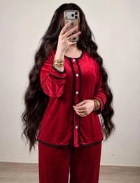 بجامة نسائية • قطيفة • مقاسات ٢-٣-٤
