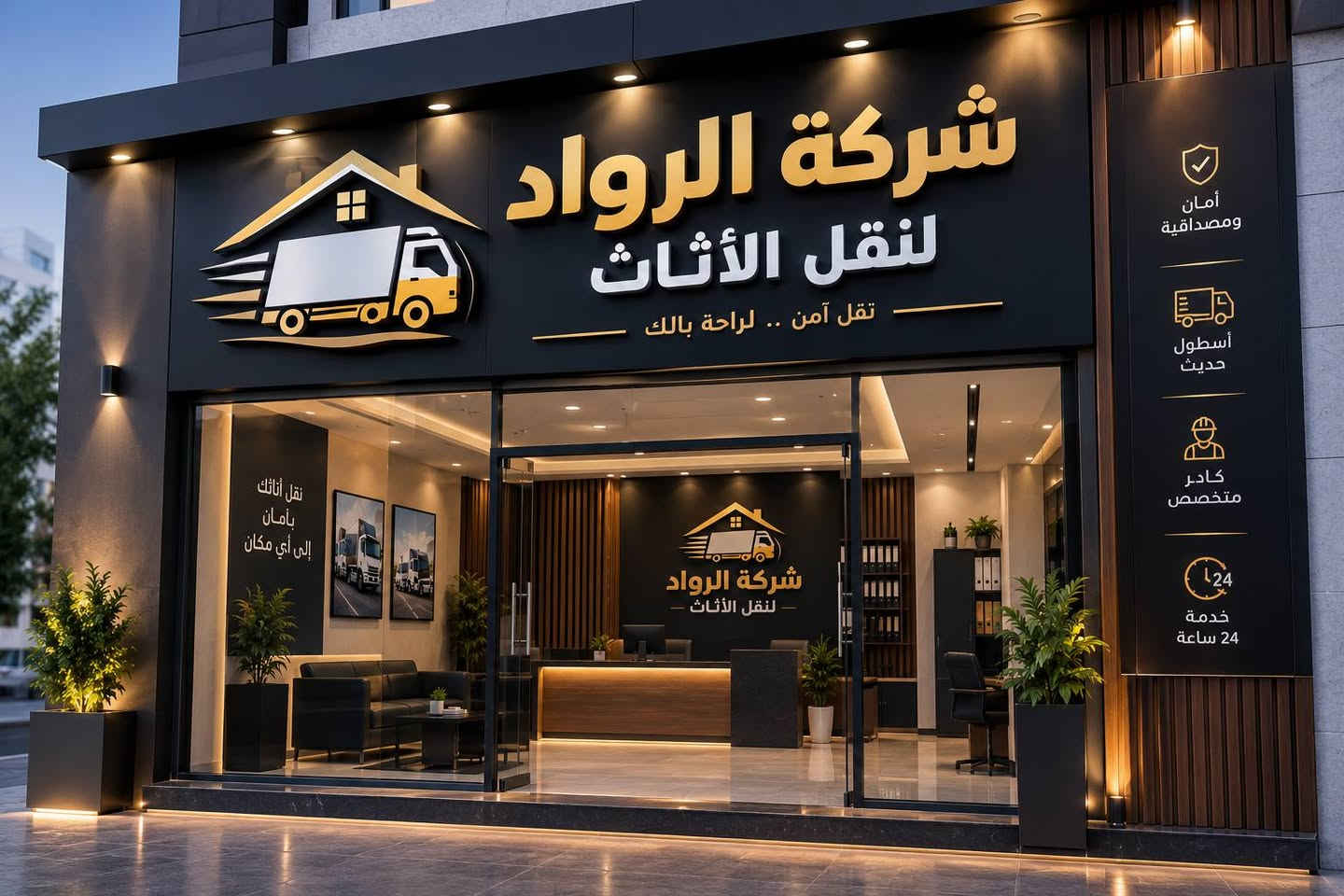 شركة الرواد • نقل أثاث • تغليف دقيق