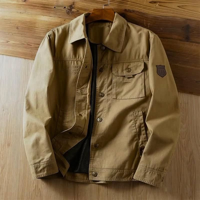 ١٠ الف جاكيت رجالي كاجول قياس 2xl اسيوي وقياس m اوربي صحراوي عسكري موضح بالصور بي نقص دكمه

نص مكتوب في الصور:
- FASHION #品质工艺 只做自己# 硬汉选择 休闲夹克 TOUGH GUYS CHOOSE CASUAL JACKETS 舒适面料 柔软舒适