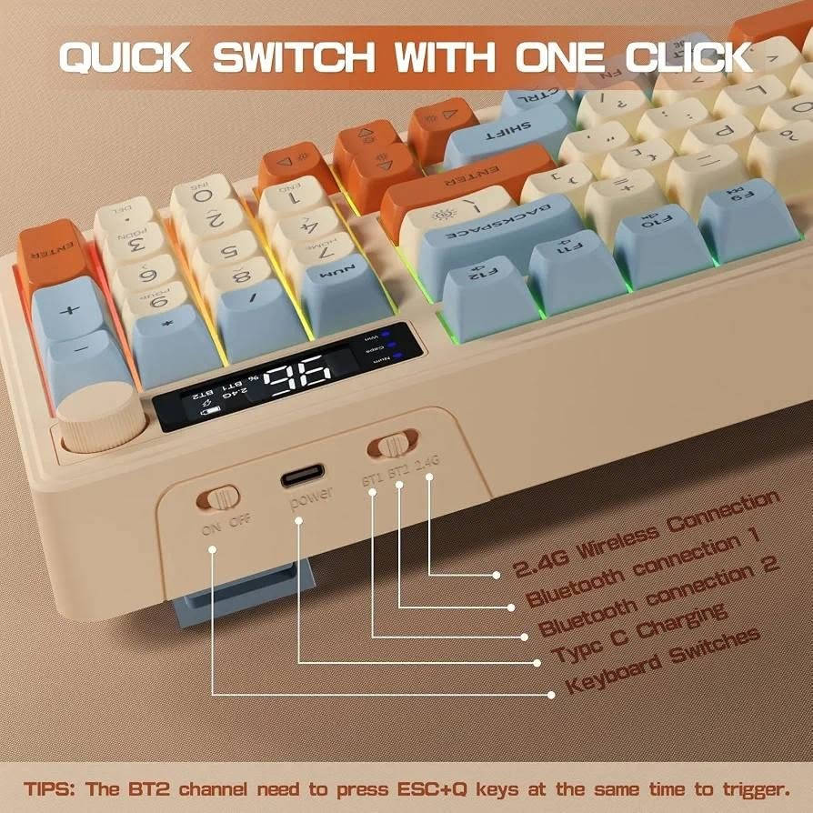 M96 Wireless Gaming Keyboard,
جديد وايرليس و بي شاشه 
و بي تحكم صوت و ميوت للصوت
و الشحن ايطول اسابيع 
السعر 20 الف مكان بغداد 
البياع اذا قريب توصيل عليه
ملاحظه بدون كرتونه 
متواجد واتساب 
***********
