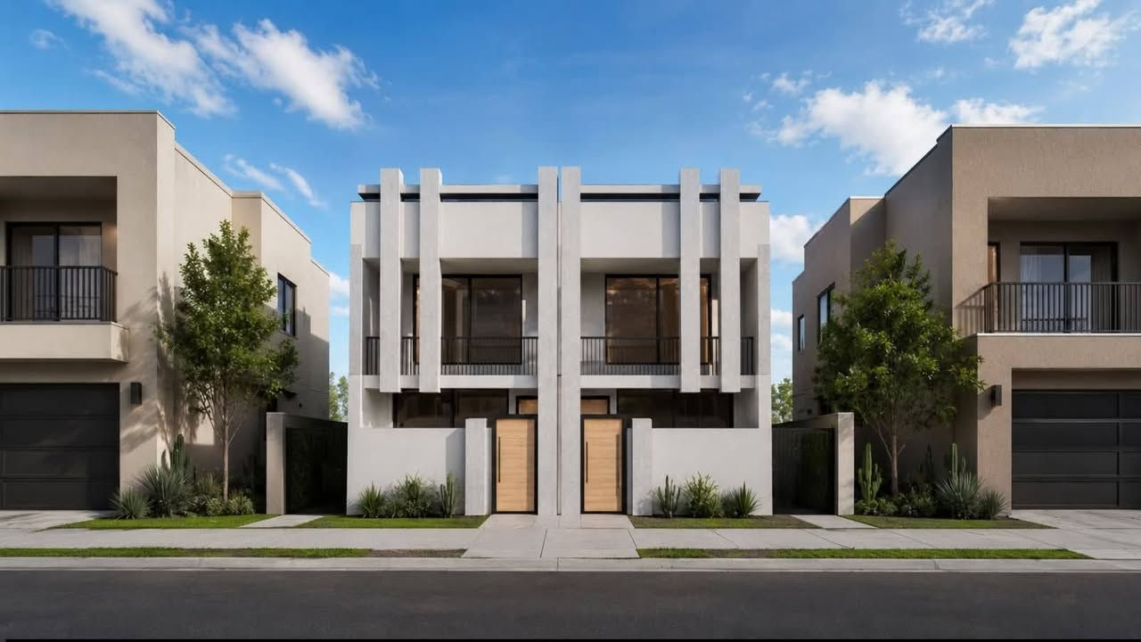 التشابه بالتصميم مو صدفة... وإنما هندسة مدروسة بعناية. 🏡✨
داران متطابقان بالشكل والمساحة، كل دار بمساحة 50 م²، صُمما بأسلوب هندسي عصري يجمع بين الأناقة والعملية واستغلال المساحات بأفضل صورة.
واجهة حديثة بخطوط معمارية مميزة، توزيع داخلي ذكي يمنح إحساسًا بالاتساع والراحة، مع تفاصيل عصرية تلبي احتياجات السكن الحديث.
🔹 مساحة كل دار: 50 م²
🔹 تصميم عصري متناسق
🔹 استغلال مثالي للمساحات
🔹 واجهات حديثة ولمسات معمارية أنيقة
عندما تلتقي البساطة بالإبداع، تكون النتيجة منزلاً يجمع الجمال والراحة في آنٍ واحد.

لأن كل منزل يبدأ بفكرة… وBrick design  تحولها إلى واقع يليق بك. 
🔹انشاء و تنفيذ المخططات الهندسية
🔹تصميم و تنفيذ الواجهات
🔹تصميم داخلي
🔹تصميم فضاءات خارجية 
🔹تصميم منتجعات و مباني تجارية

للتواصل: واتس اب ***********
#تصاميم_هندسية #واجهات_عصرية #تصميم_منازل #هندسة_معمارية #Brick_Design

