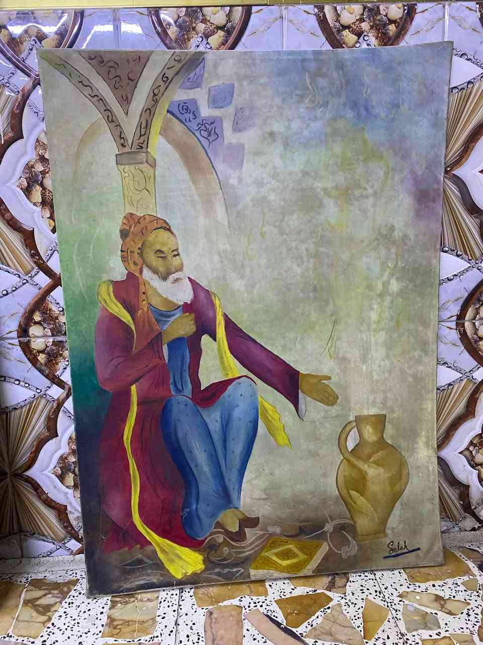 لوحتين • رباعيات عمر الخيام • ١٠٣×٧٠سم
