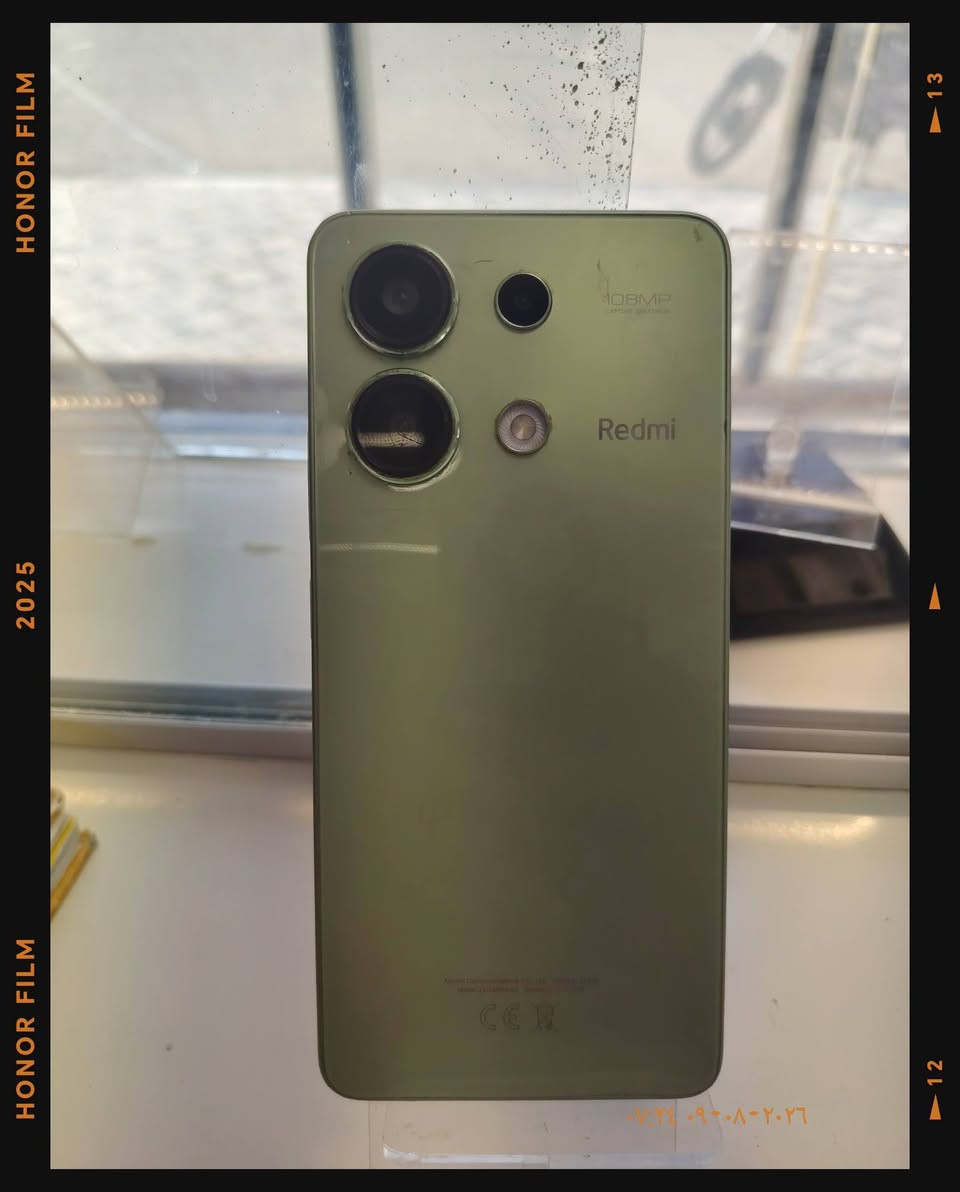 ريدمي نوت 13 بلون أخضر نعناعي  108 ميجابكسل.يتميز بشاشة AMOLED بحجم 6.67 معالج Snapdragon 685. بطارية بسعة 5000 مللي أمبير. ذاكره 256 مبدل شاشه وكاله اليوم مبدله سعر ١٧٠ وبي مجال تواصل خاص أو *********** بي وتساب
