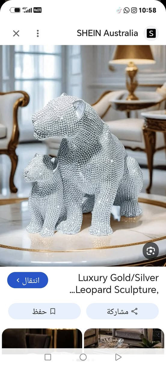 لا توجد تفاصيل

نص مكتوب في الصور:
- SHEIN Australia Luxury Gold/Silver ...Leopard Sculpture, حفظ مشاركة انتقال