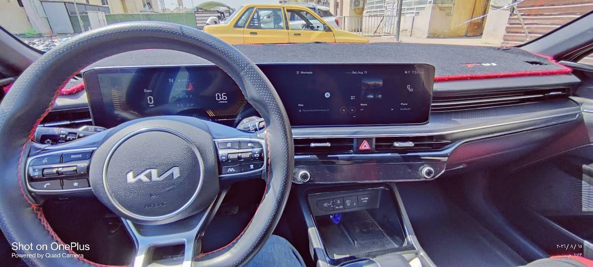 السلام عليكم
2025 ΚΙΑ Κ5, GT LINE لون سمنتي
محرك 2500 cc تنفس طبيعي
رقم بغداد حرة  هزة جديدة تحويل مباشر
ماشيه 23 الف ميل 
قمارة حديد داخل كشنات جلد رصاصي وابيض
شحن وايرلس 
كشن السايق كهرباء 
كشنات تدفئة
رادار امامي خلفي 
حساسات امامي خلفي 
سايد بريك بصمة 
اوتو هولد
بريك تلقائي
نقطة عمياء 
اشارة لد ترحيب عند الاقتراب 
صور الحادث بالمنشور و بجم كبس شركة وليبل واحد وبدون ايرباك 
المكان / الديوانية 
السعر 198 بيها مجال
*********** واتساب
*********** واتساب

نص مكتوب في الصور:
- Shot on OnePlus Powered by Quad Camera