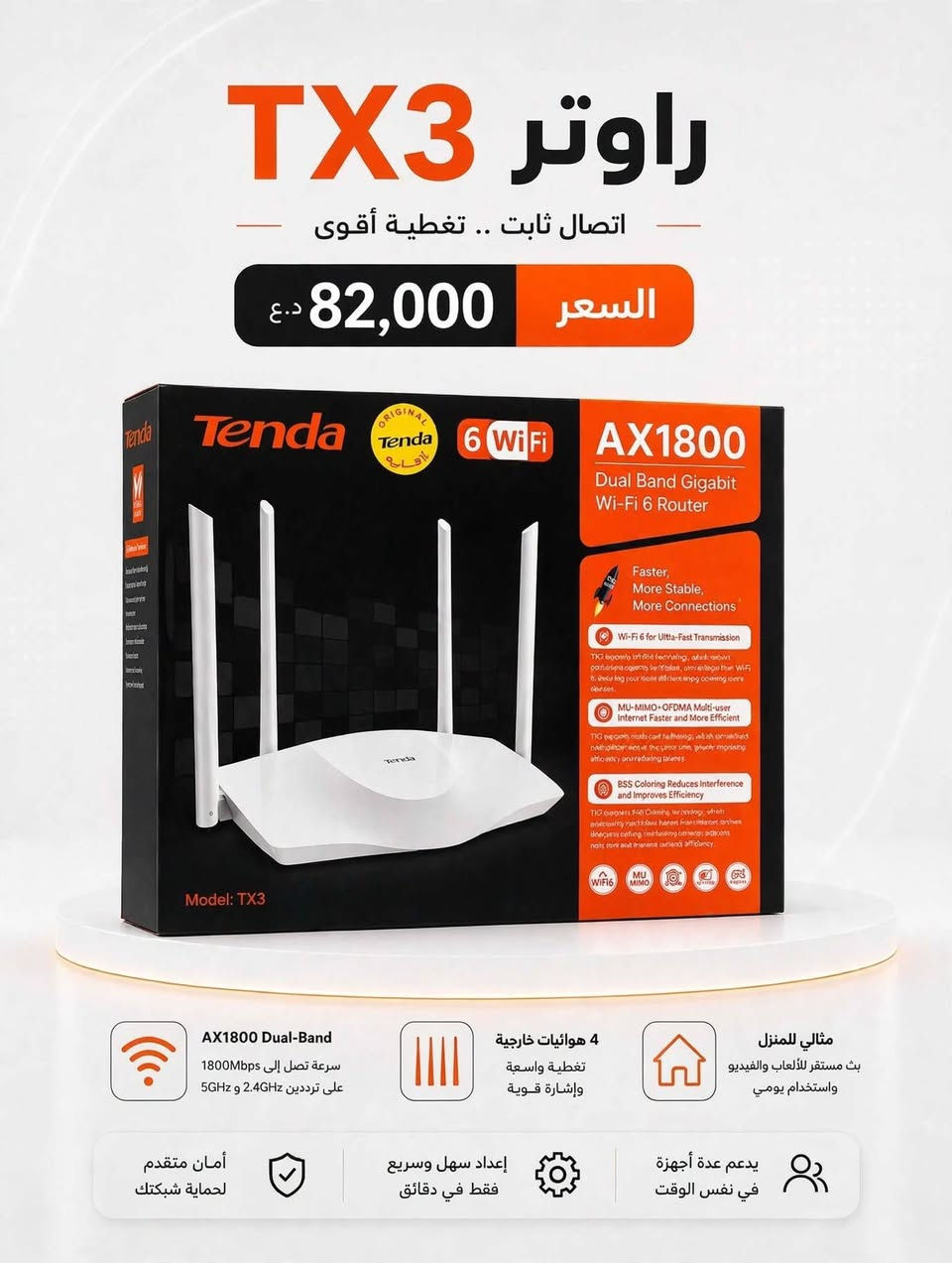 راوتر تيندا • واي فاي ٦ • نظام Mesh