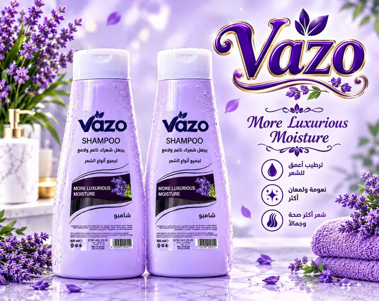 شامبو VAZO • حجم عملاق • ترطيب لشعر متلف