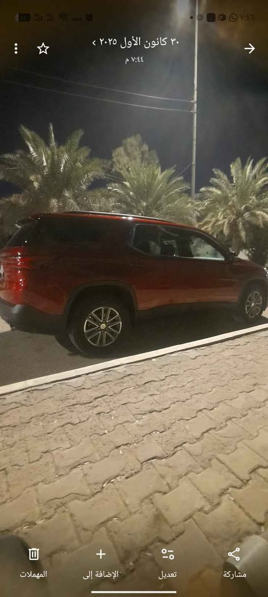 #المركبة : #شيفرولية ترافرس LT موديل 2023
•الضرر: بالامريكا بابين جهة السايق 
•مرقمه بصره ترقيم جديد صارله تقريبا 5 أشهر سنوية باسمي 
•الايرباكات: بدون ضرر اي ايرباك

•المواصفات :
▪️السيارة: شيفرولية ترافرس لون ماروني
▪️الموديل: 2023
▪️المحرك: 3.6L (ستة سلندر) بقدرة 305 حصان
▪️حجم الويل: ويل كب حجم 18 مع طقم تايرات بحالة ممتازة
▪️لايتات زينون ابيض اصل مع حاجب LED مع كشافات دعامية
▪️بصمات عدد 4 للأبواب مع بصمة جنطة وبصمة تشغيل وتشغيل عن بعد
▪️رادار امامي مانع تصادم 
▪️حساسات الانحراف عن المسار
▪️حساسات خلفية اصل
▪️حساسات ورادارات الاجتياز الجانبية (نقاط عمياء)
▪️كامرة خلفية دوارة اصل مع الستيرن
▪️شاشة الدشبول كبيرة سلايد
▪️قاصة داخلية خلف الشاشة مع منافذ USB
▪️شاحن لاسلكي (واير ليس)
▪️كشنات السيارة مخمل اسود اصل
▪️تدفئة لكشنات المقدمة
▪️تحكم فول كهرباء لكرسي السائق
▪️جنطة كهرباء
▪️تشغيل عن بعد
▪️السيارة بنظام تبريد 3 قطع
▪️سايد بريك دگمة
▪️سستم صوت
▪️دبل كزوز
▪️اشاير بالمرايا الجانبية
▪️تحكم ستيرن جهتين بلوتوث وحاكية وكروس سرعة وتحكم صوت 
▪️نظام ABS مانع انزلاق
▪️السيارة 7 راكب  ، (جديدة وبوضع الشركة).

السعر المطلوب :240$$
***********
بي واتساب
مكان تواجد ميسان عمارة, ميسان

